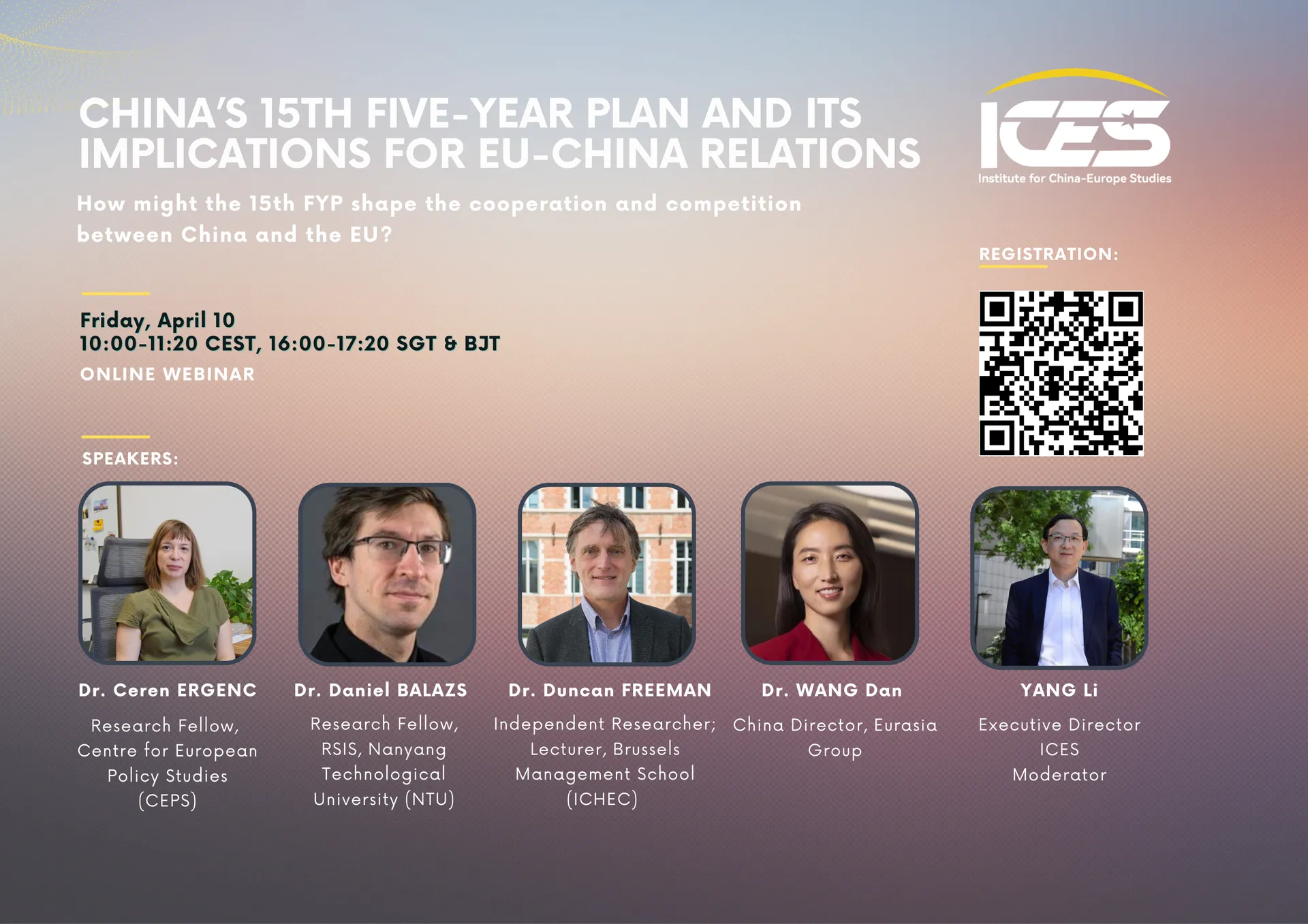 ICES Webinar | China’s 15th Five-Year Plan and Its Implications for EU–China Relations