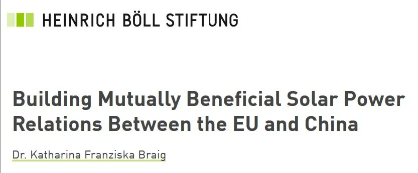 Building Mutually Beneficial Solar Power Relations Between the EU and China