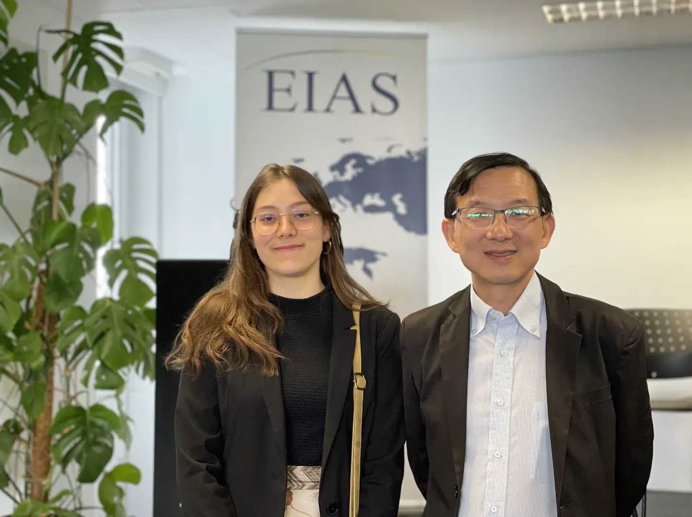 ICES Staff Maria Masdemont Fageda and Yang Li at an EIAS Event