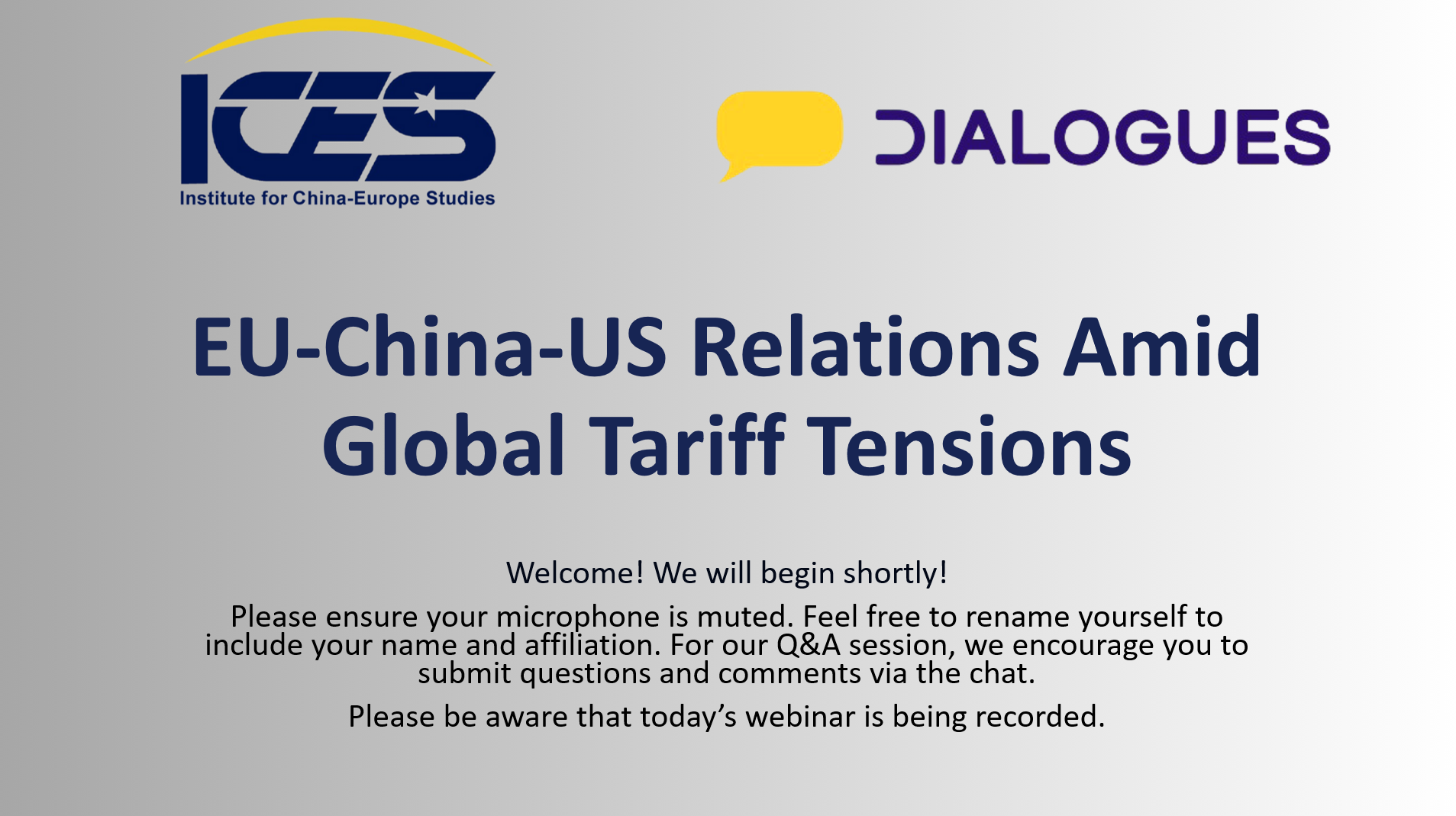Webinar “EU-China-US Relations Amid Global Tariff Tensions”